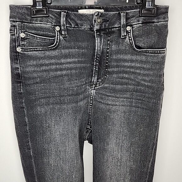 We The Free Jeans by Free People US 28 High Rise Waist Ankle Skinny Black Jeans - Picture 2 of 9